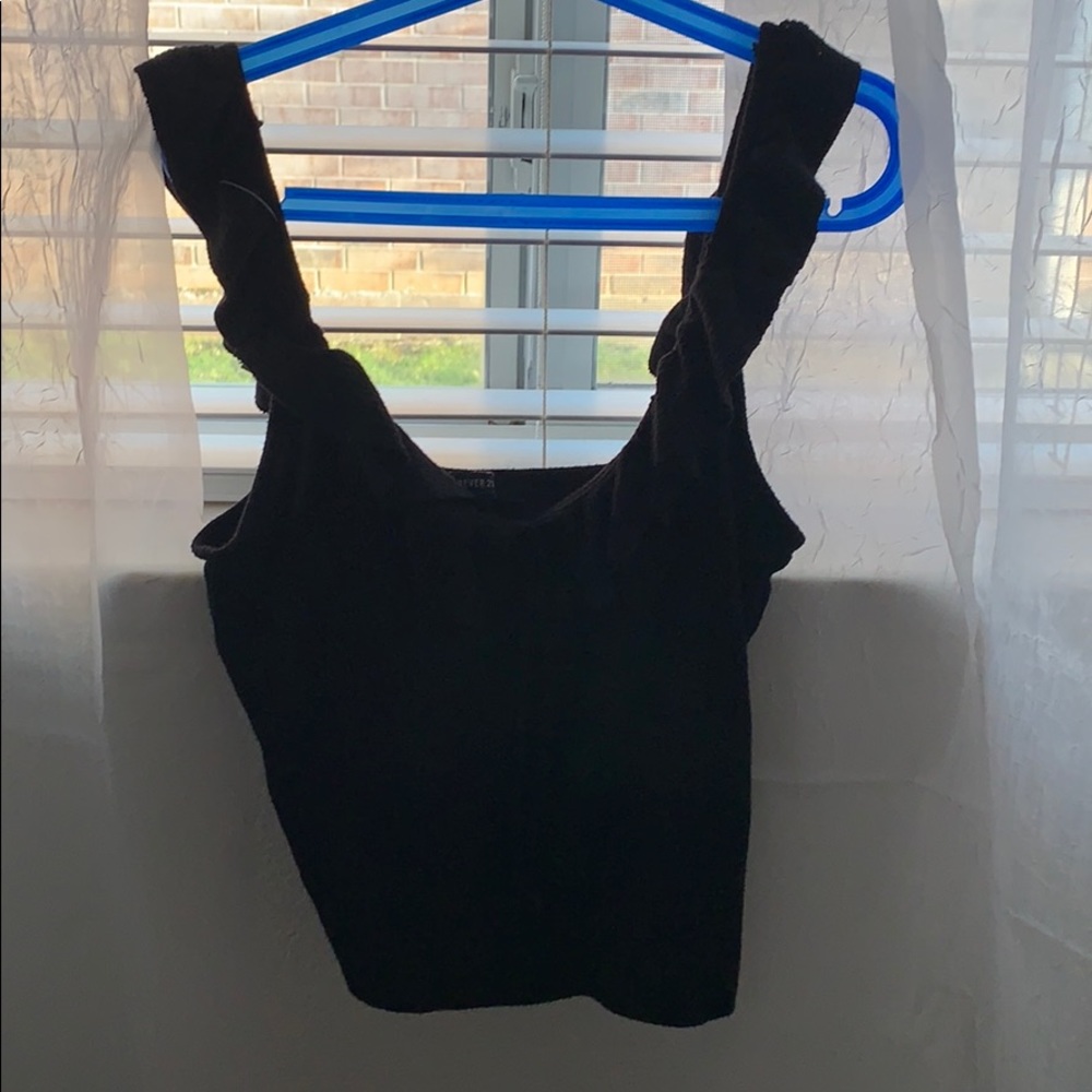 forever 21 black frill tank
